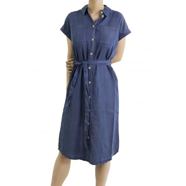 Vestito in denim con cinta e bottoni Only